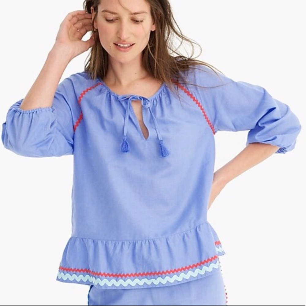 J. Crew Ruffle Swing Top XS
